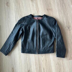MUUBAA 100% Lamb Leather Black Moto Zip Up Jacket US Size 4 EU 36